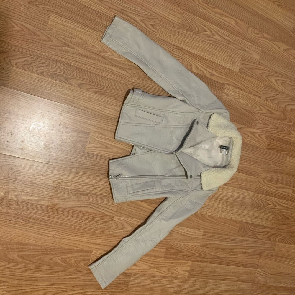 H&M nude leather jacket